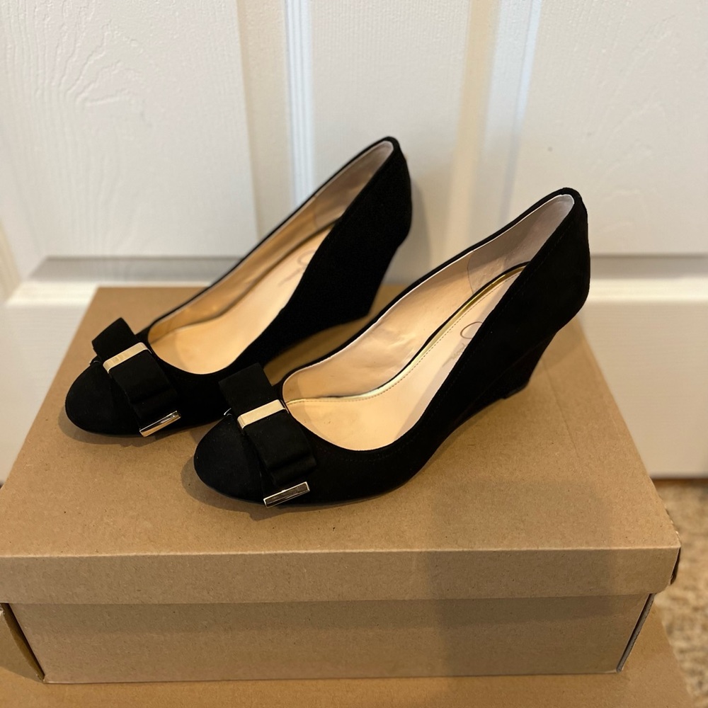 Jessica Simpson Black Wedge Shoe